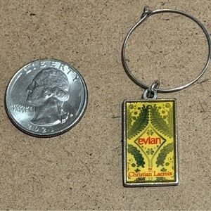 evian glass bottle Christian Lacroix Charm RARE